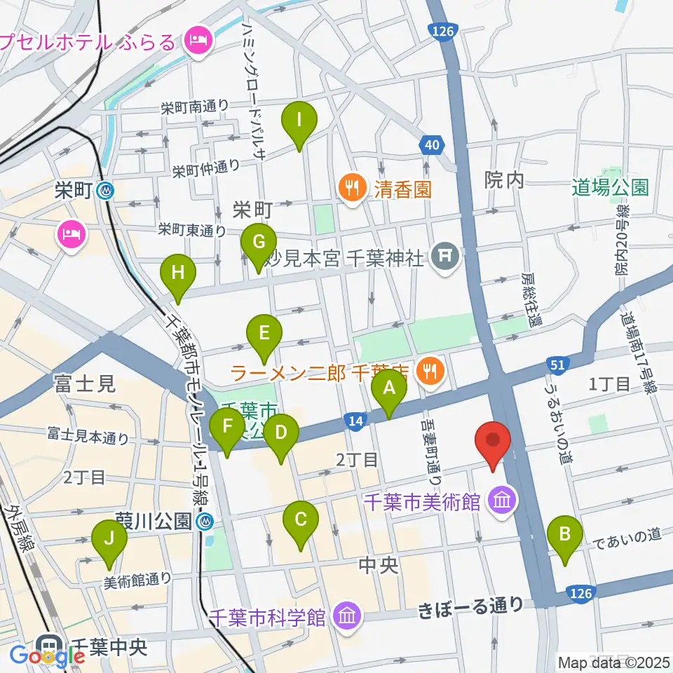 カワイ千葉周辺のコンビニエンスストア一覧地図