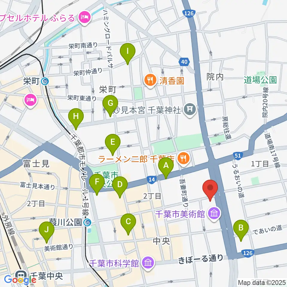 カワイ千葉周辺のコンビニエンスストア一覧地図