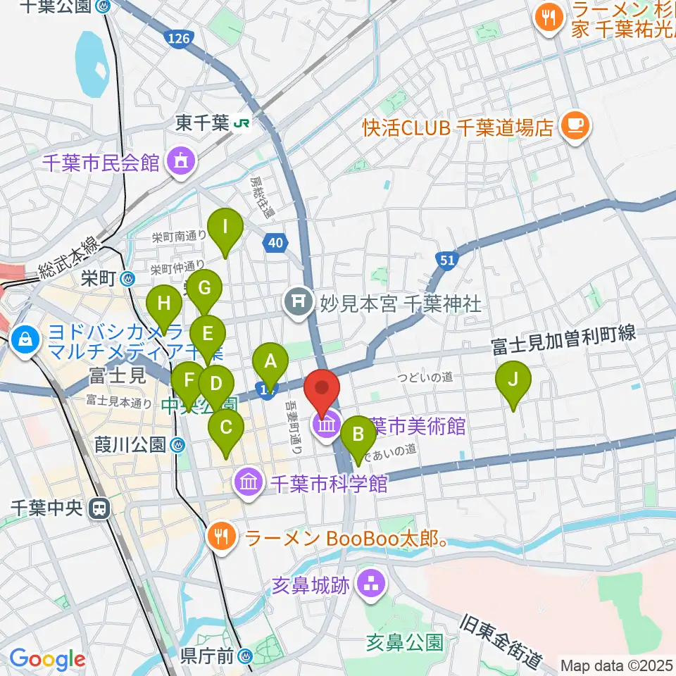 カワイ千葉周辺のコンビニエンスストア一覧地図