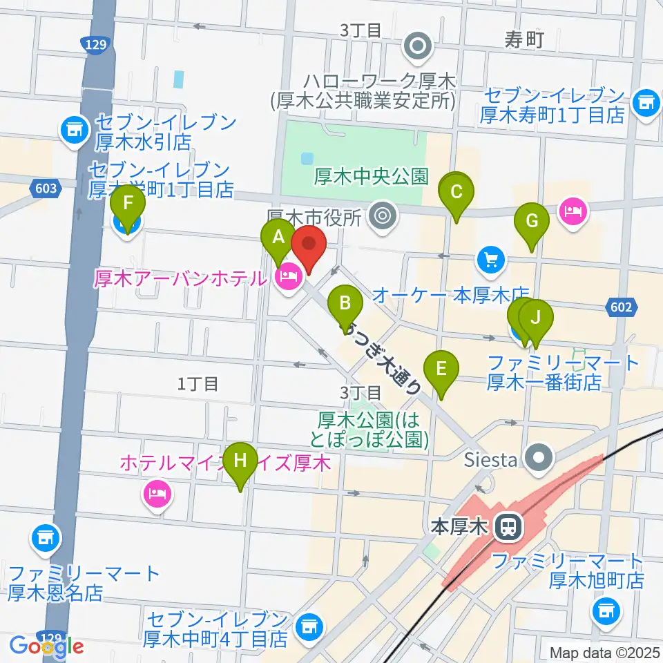 カワイ厚木ショップ周辺のコンビニエンスストア一覧地図