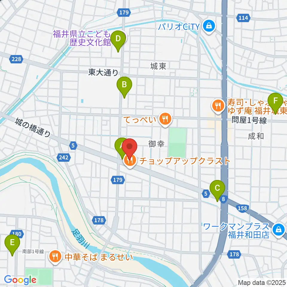 カワイ福井ショップ周辺のコンビニエンスストア一覧地図