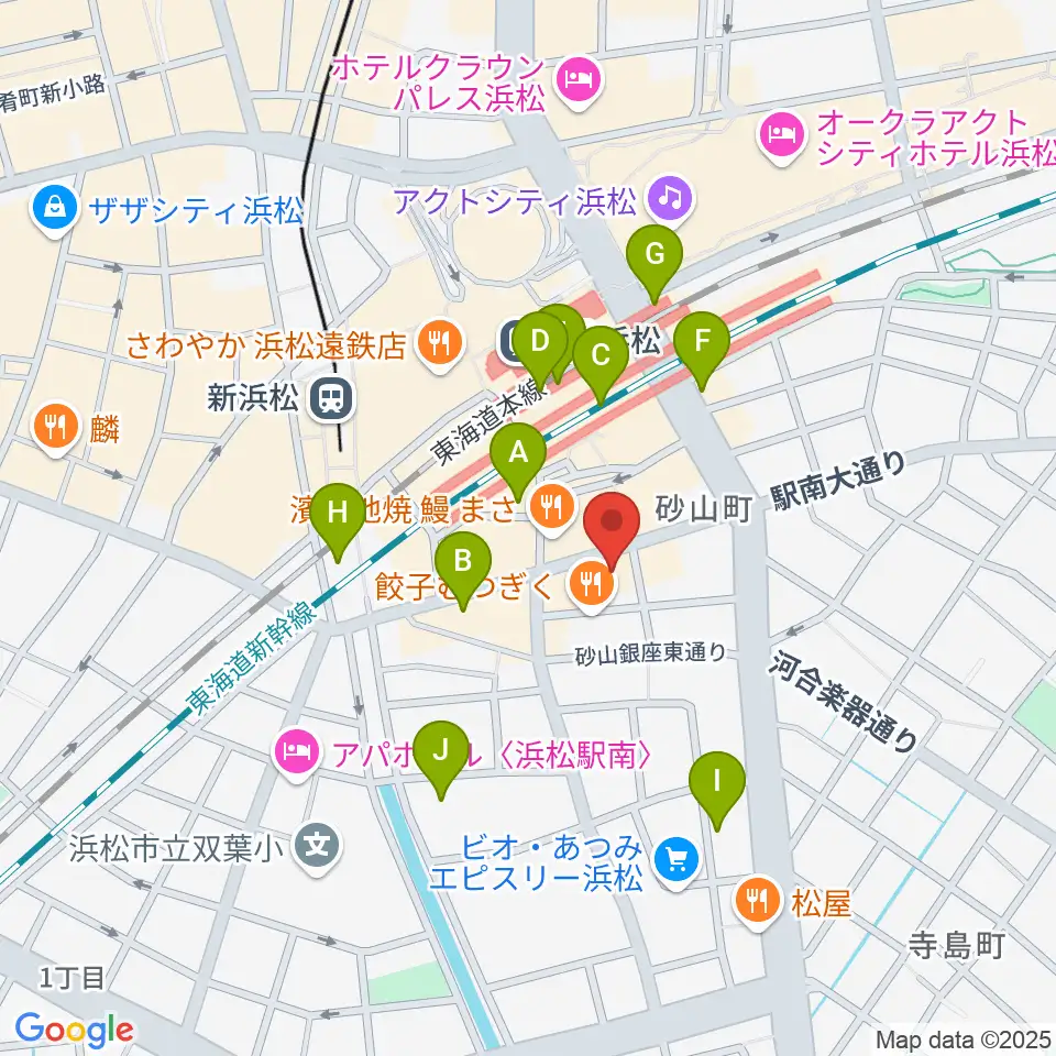 カワイ浜松周辺のコンビニエンスストア一覧地図