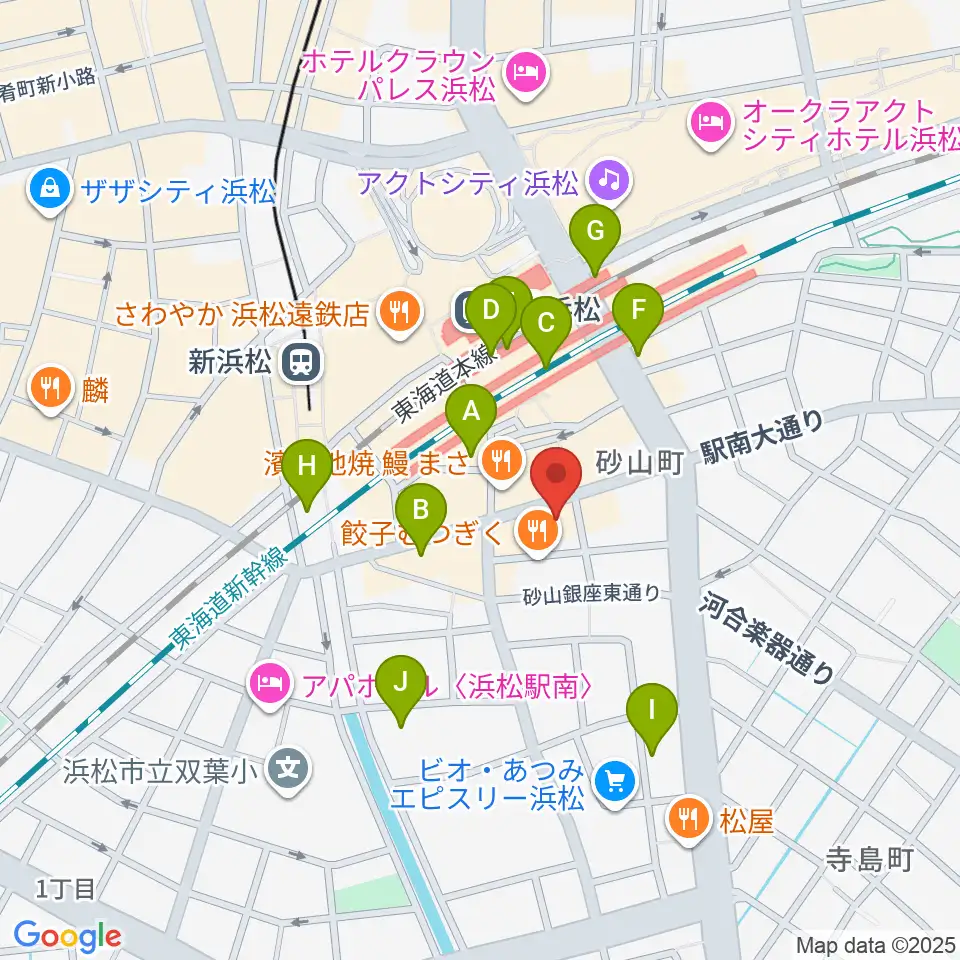 カワイ浜松周辺のコンビニエンスストア一覧地図