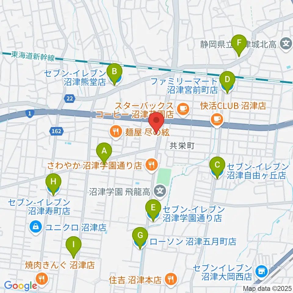 カワイ沼津ショップ周辺のコンビニエンスストア一覧地図
