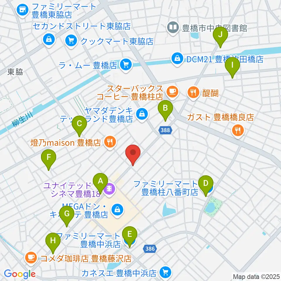 カワイ豊橋ショップ周辺のコンビニエンスストア一覧地図