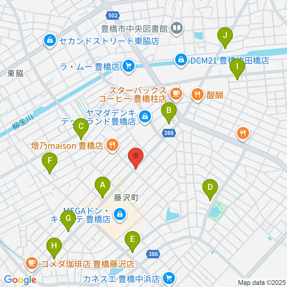 カワイ豊橋ショップ周辺のコンビニエンスストア一覧地図