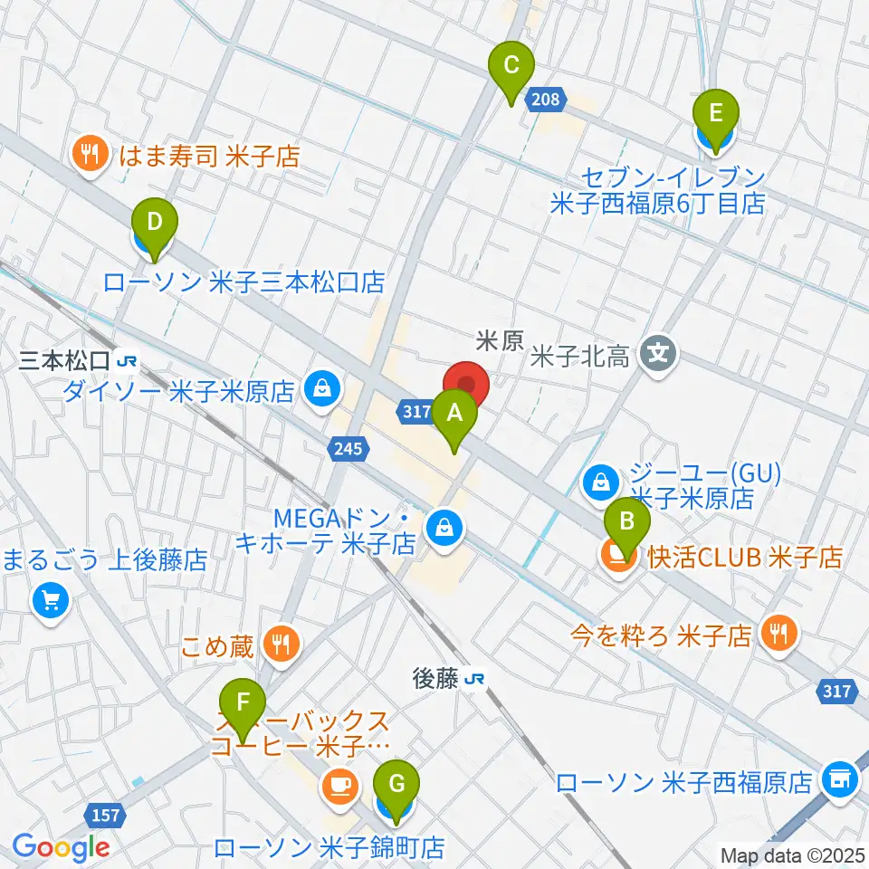 カワイ米子ショップ周辺のコンビニエンスストア一覧地図