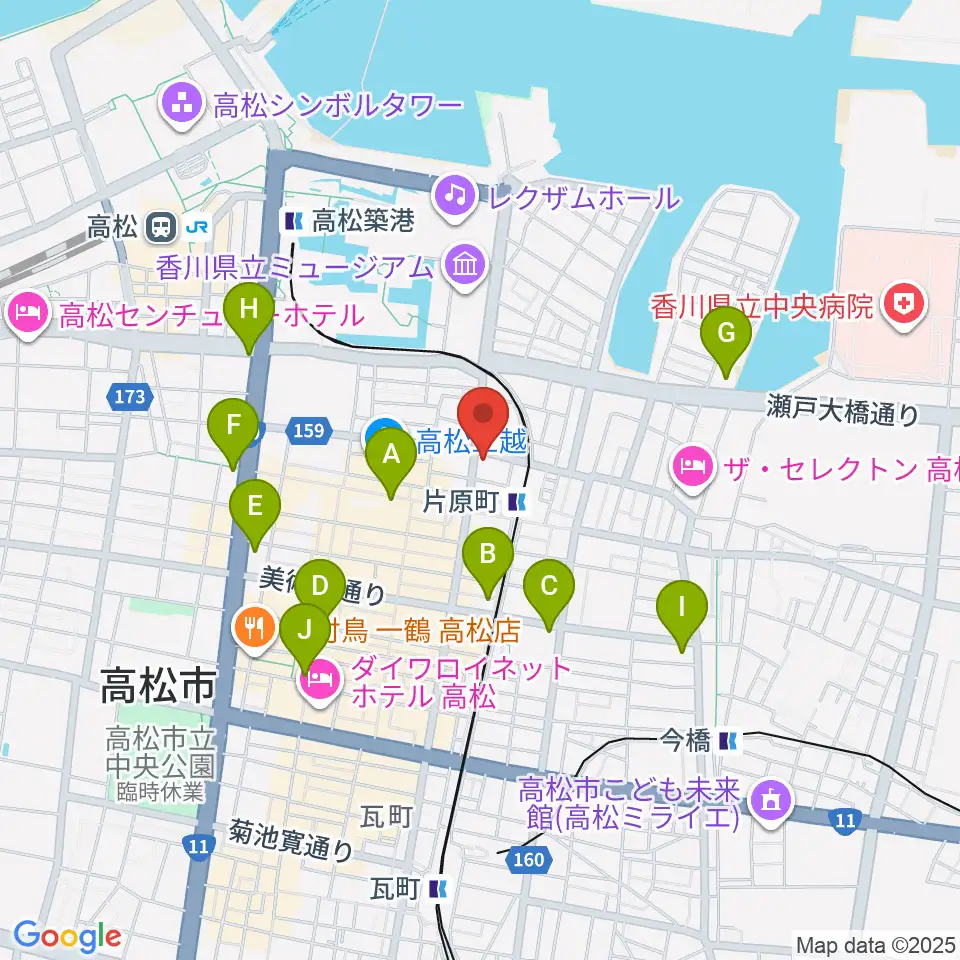 カワイ高松ショップ周辺のコンビニエンスストア一覧地図