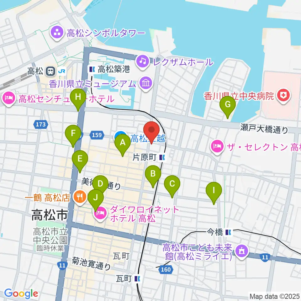 カワイ高松ショップ周辺のコンビニエンスストア一覧地図