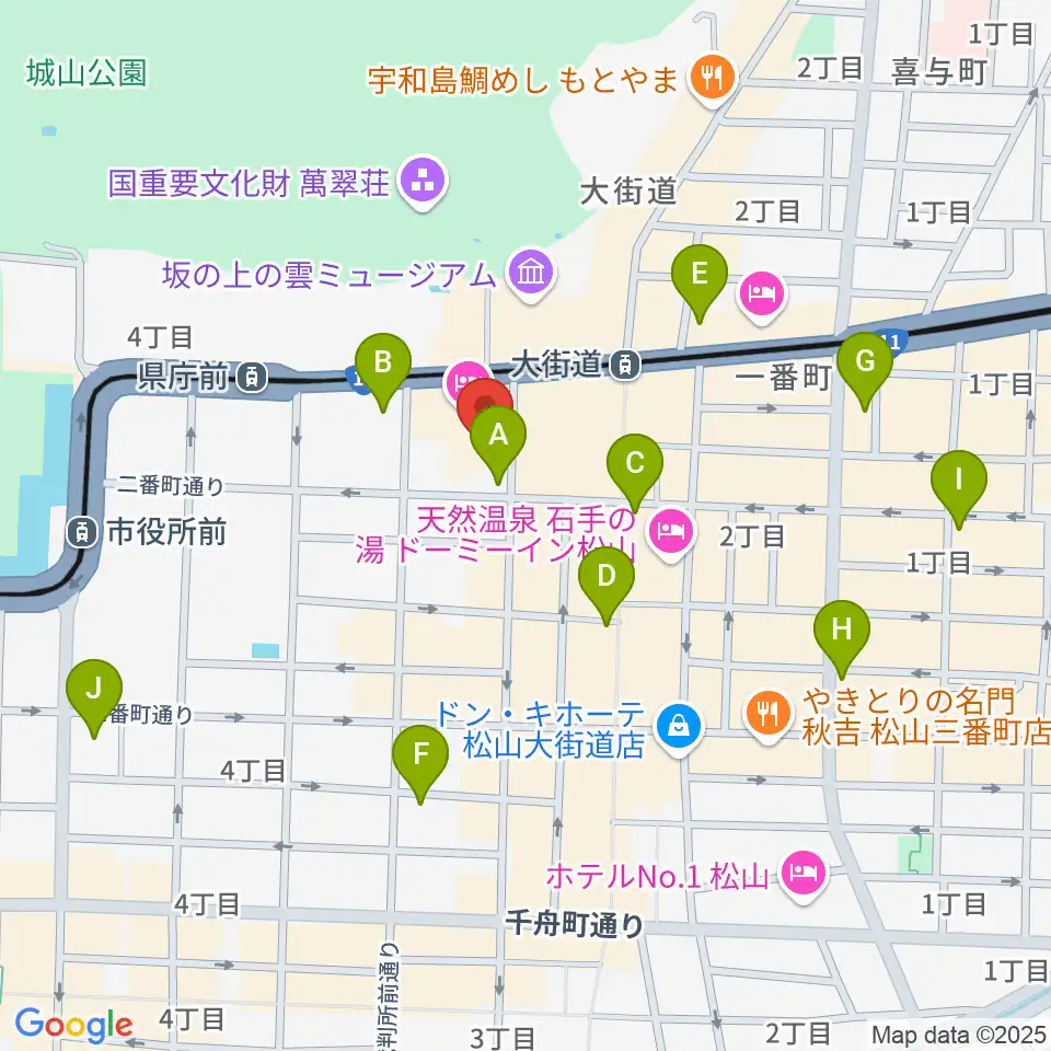 カワイ松山ショップ周辺のコンビニエンスストア一覧地図