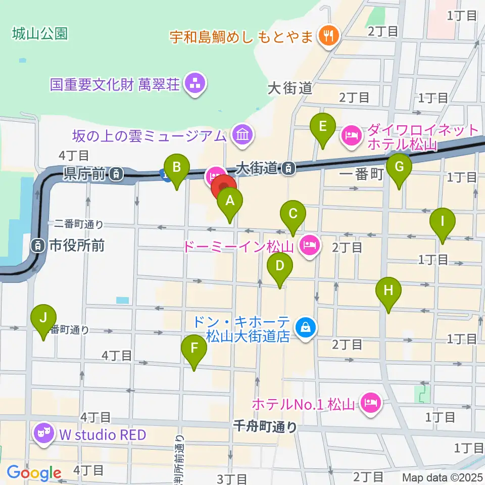 カワイ松山ショップ周辺のコンビニエンスストア一覧地図