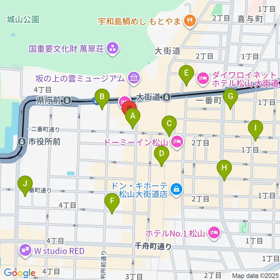 カワイ松山ショップ周辺のコンビニエンスストア一覧地図