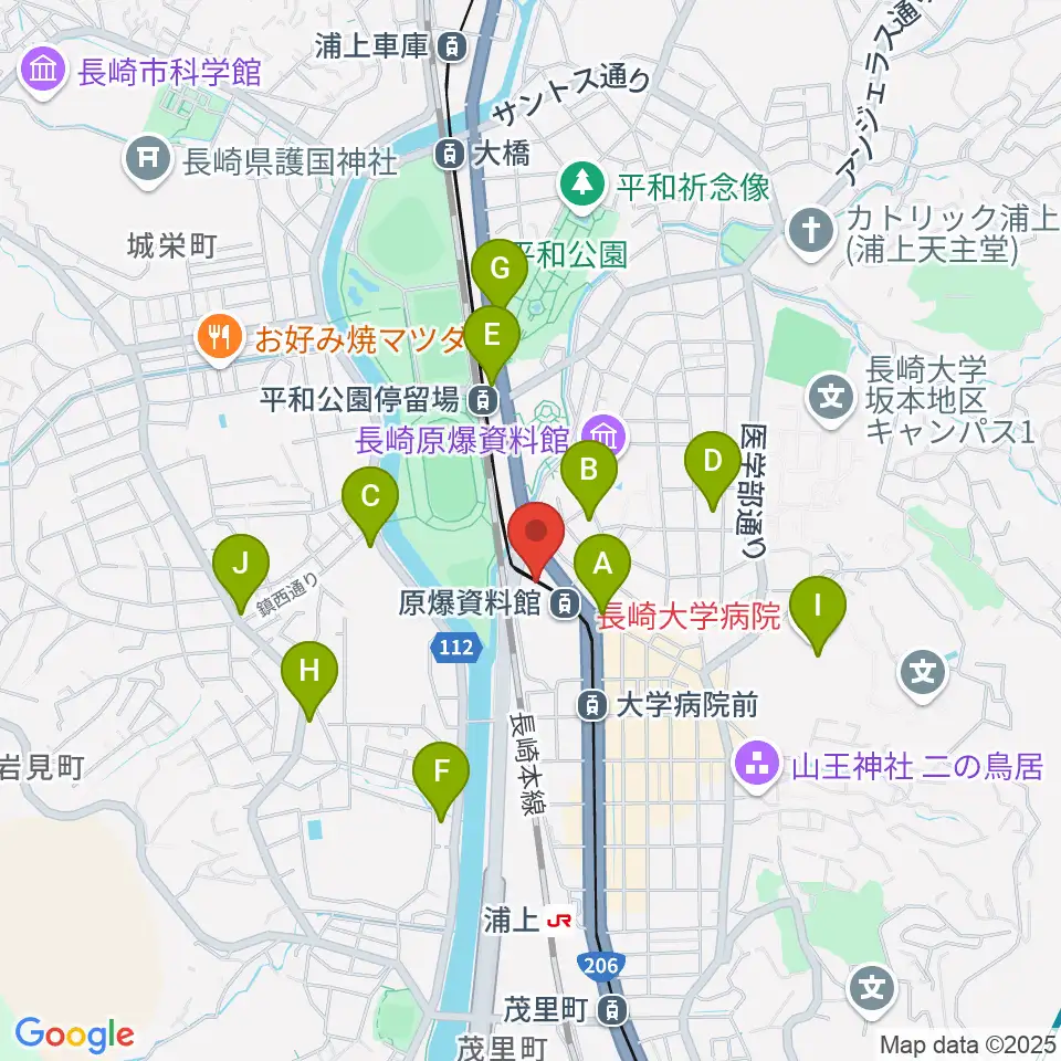 カワイ長崎ショップ周辺のコンビニエンスストア一覧地図