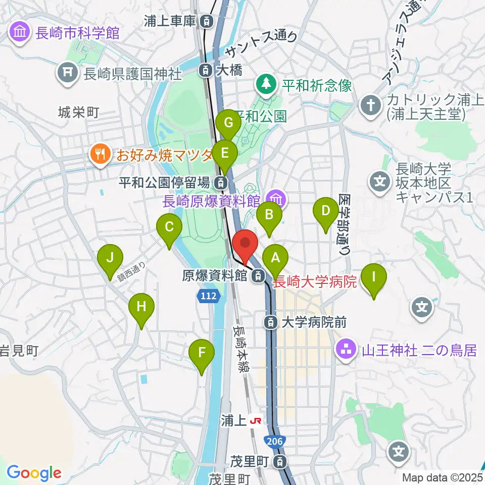 カワイ長崎ショップ周辺のコンビニエンスストア一覧地図