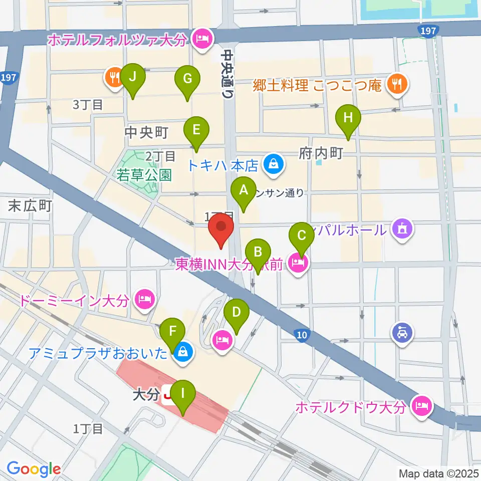 カワイ大分ショップ周辺のコンビニエンスストア一覧地図