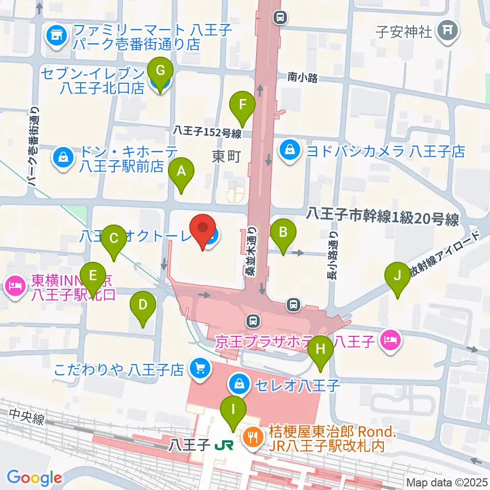 八王子市学園都市センター周辺のコンビニエンスストア一覧地図