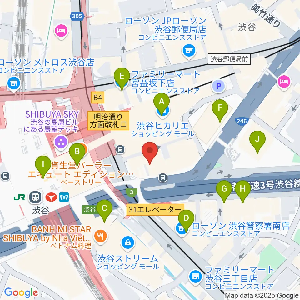 トート音楽院 渋谷校周辺のコンビニエンスストア一覧地図