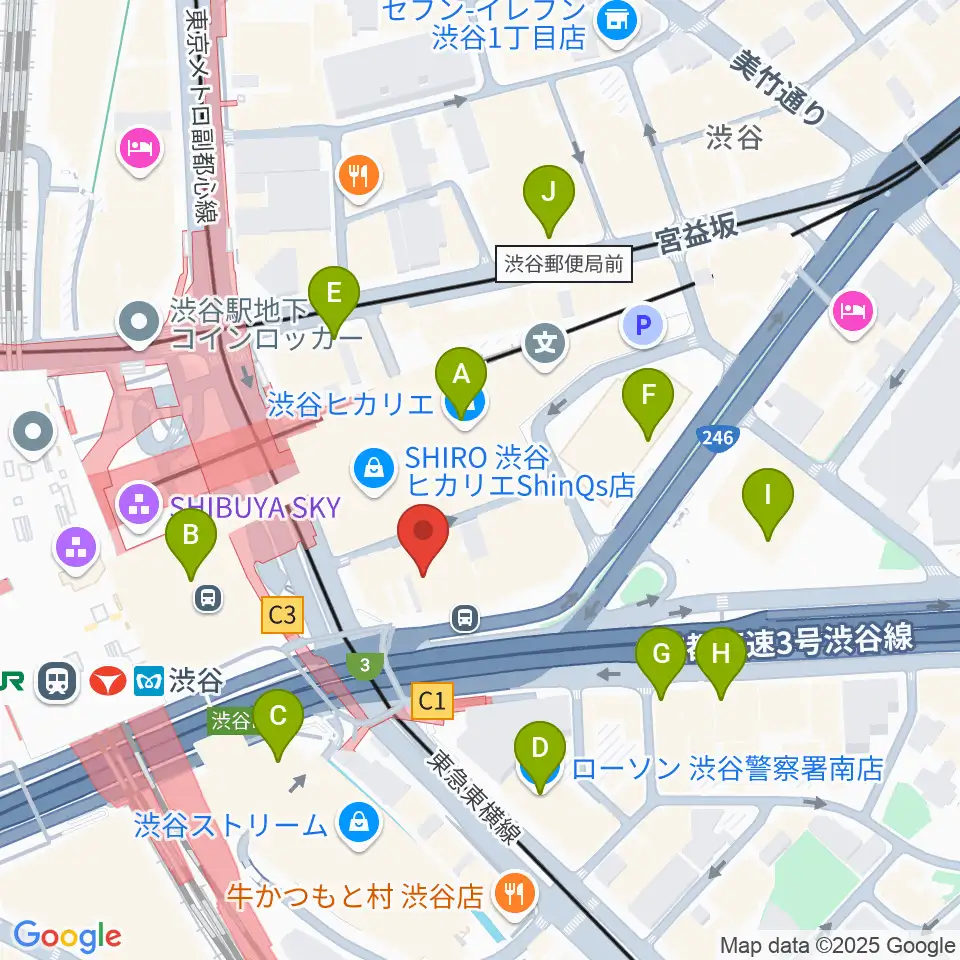トート音楽院 渋谷校周辺のコンビニエンスストア一覧地図