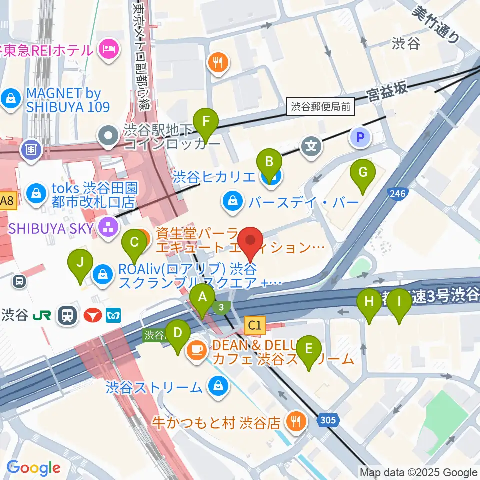 トート音楽院 渋谷校周辺のコンビニエンスストア一覧地図