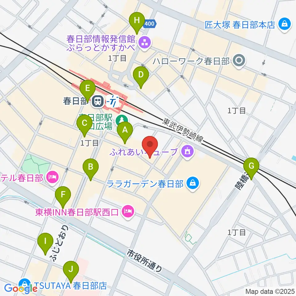 昭和楽器 春日部店周辺のコンビニエンスストア一覧地図
