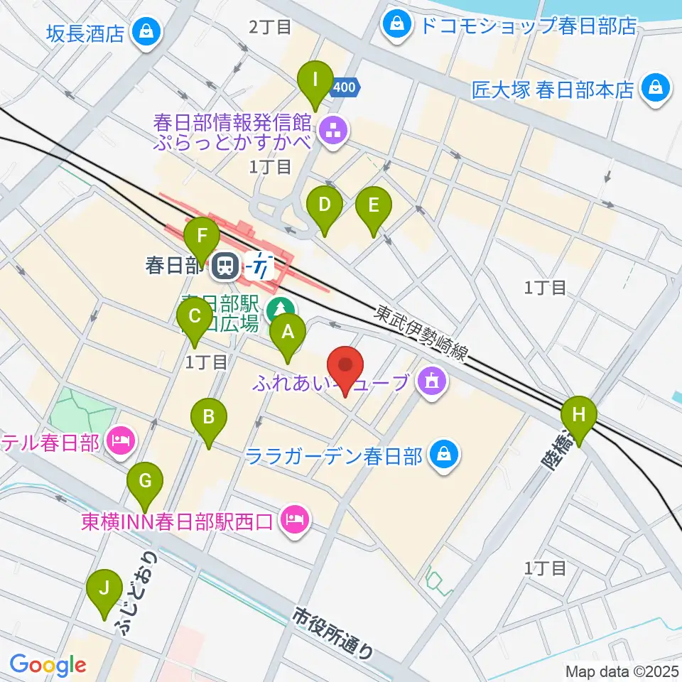 昭和楽器 春日部店周辺のコンビニエンスストア一覧地図