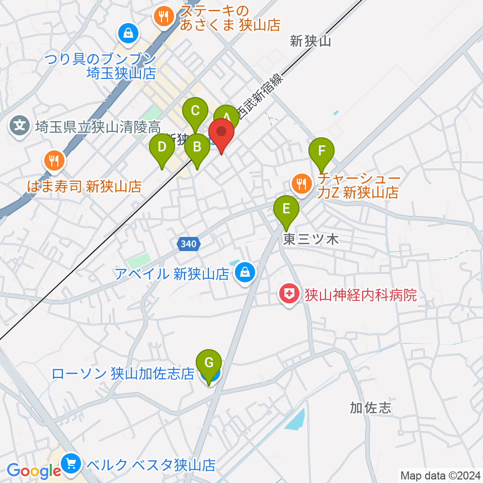 アイリスピアノ周辺のコンビニエンスストア一覧地図