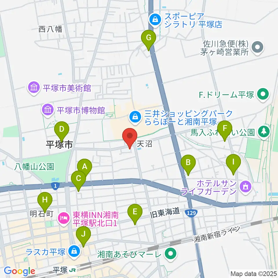 ヨネザワ楽器周辺のコンビニエンスストア一覧地図