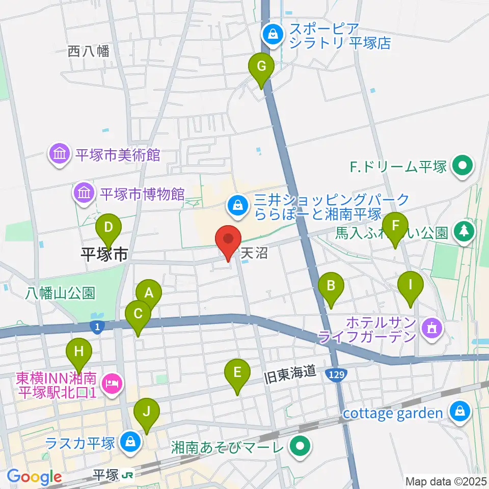 ヨネザワ楽器周辺のコンビニエンスストア一覧地図
