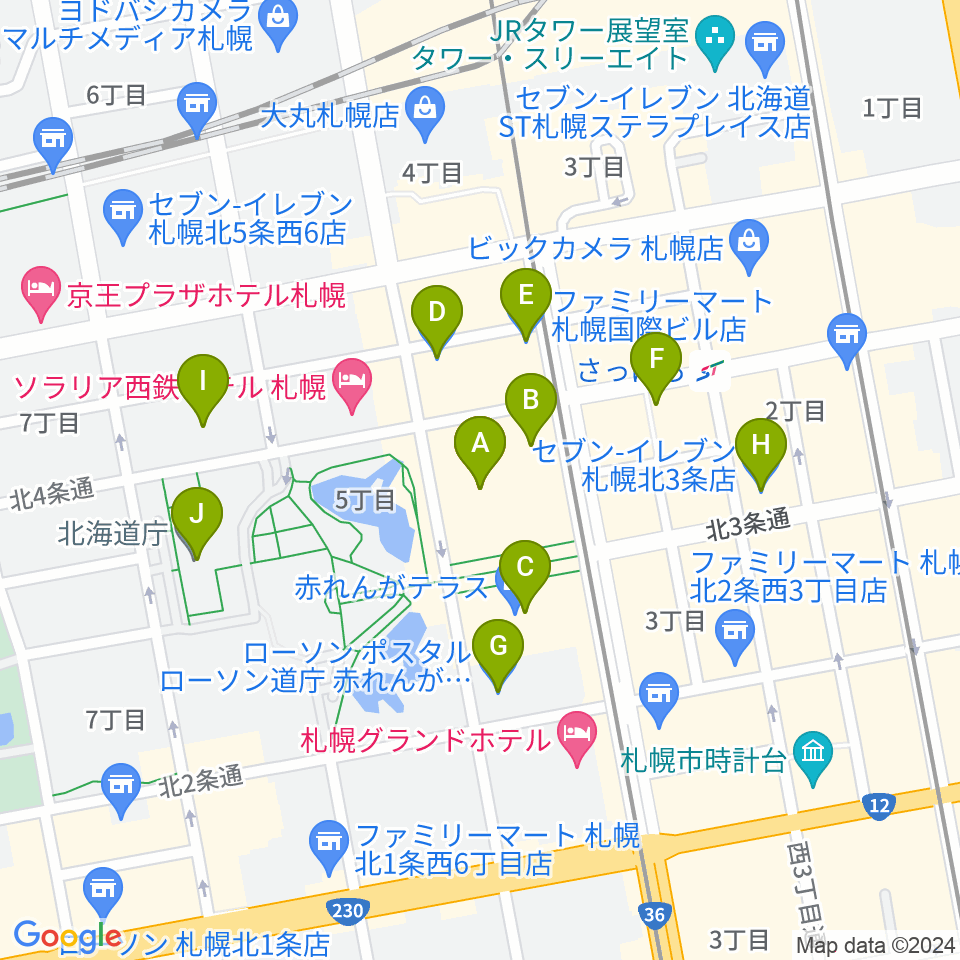 島村楽器 札幌クラシック店周辺のコンビニエンスストア一覧地図