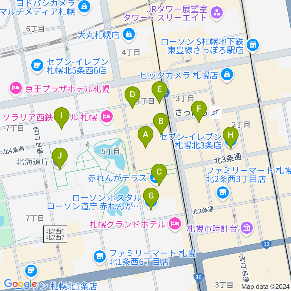 島村楽器 札幌クラシック店周辺のコンビニエンスストア一覧地図