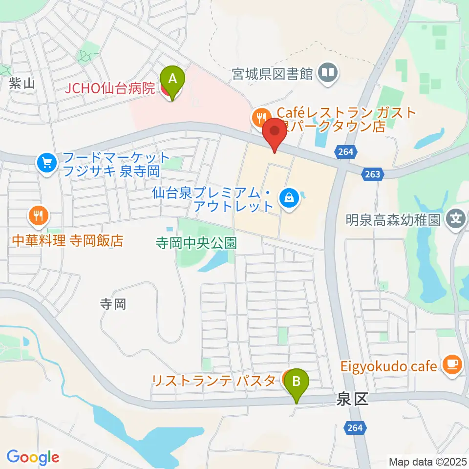 島村楽器 仙台泉パークタウンタピオ店周辺のコンビニエンスストア一覧地図