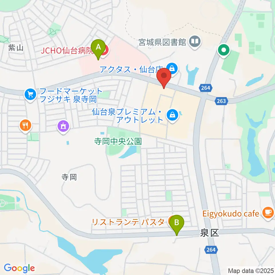 島村楽器 仙台泉パークタウンタピオ店周辺のコンビニエンスストア一覧地図