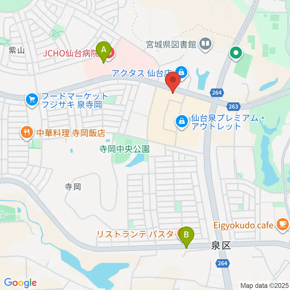 島村楽器 仙台泉パークタウンタピオ店周辺のコンビニエンスストア一覧地図