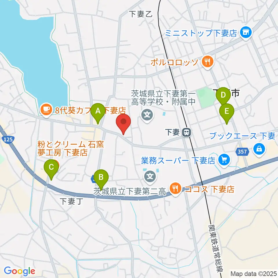 コンドー楽器 下妻店周辺のコンビニエンスストア一覧地図