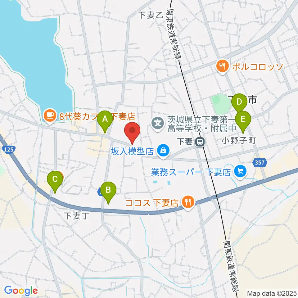 コンドー楽器 下妻店周辺のコンビニエンスストア一覧地図