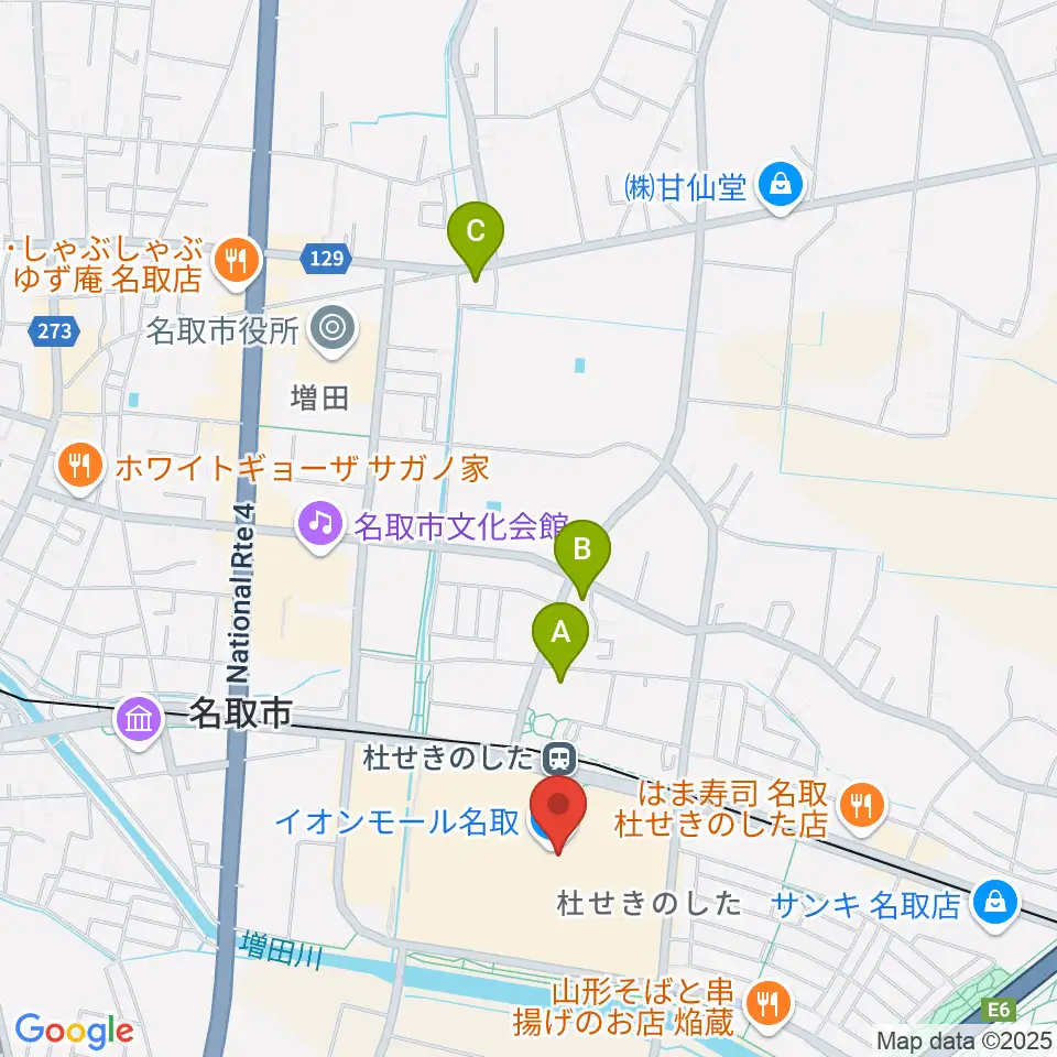 島村楽器 イオンモール名取店周辺のコンビニエンスストア一覧地図