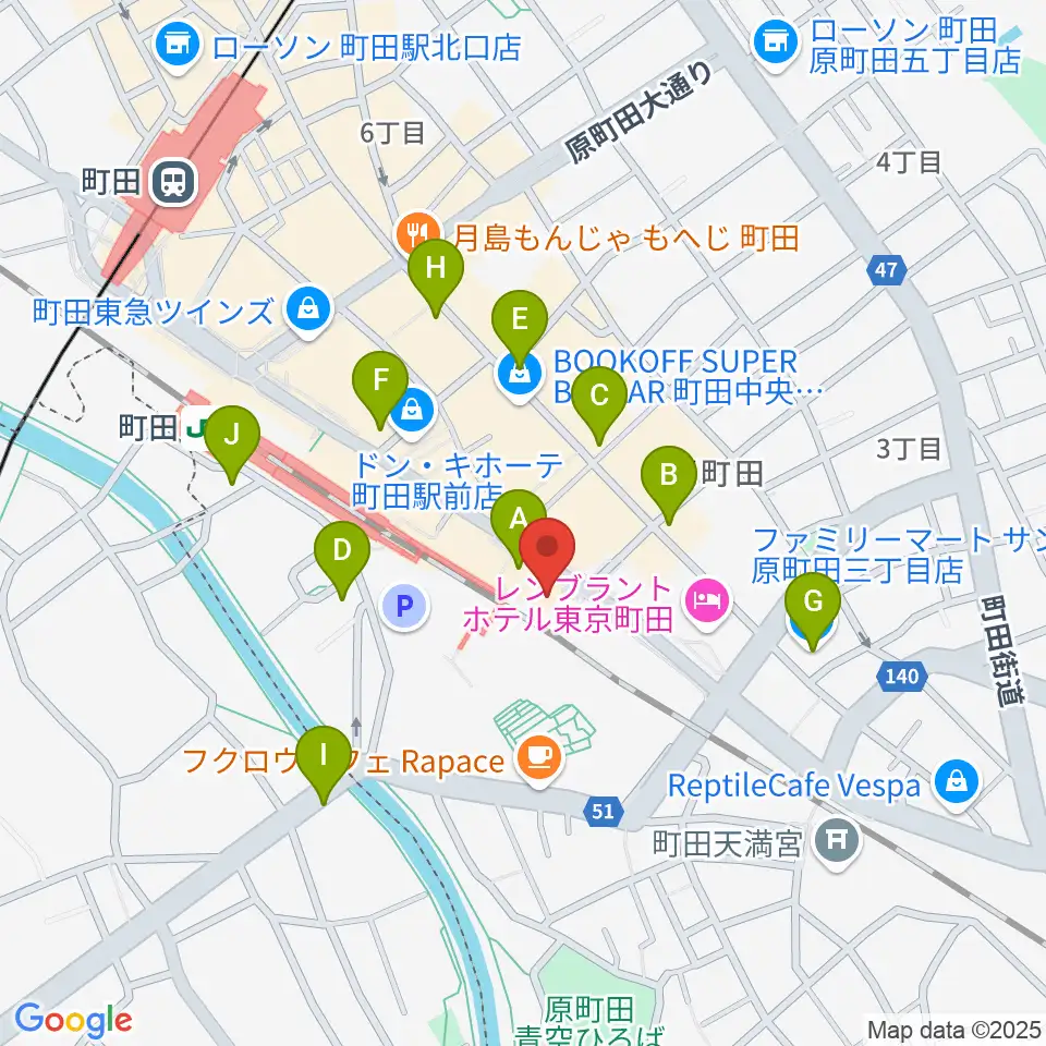 島村楽器 ミーナ町田店周辺のコンビニエンスストア一覧地図