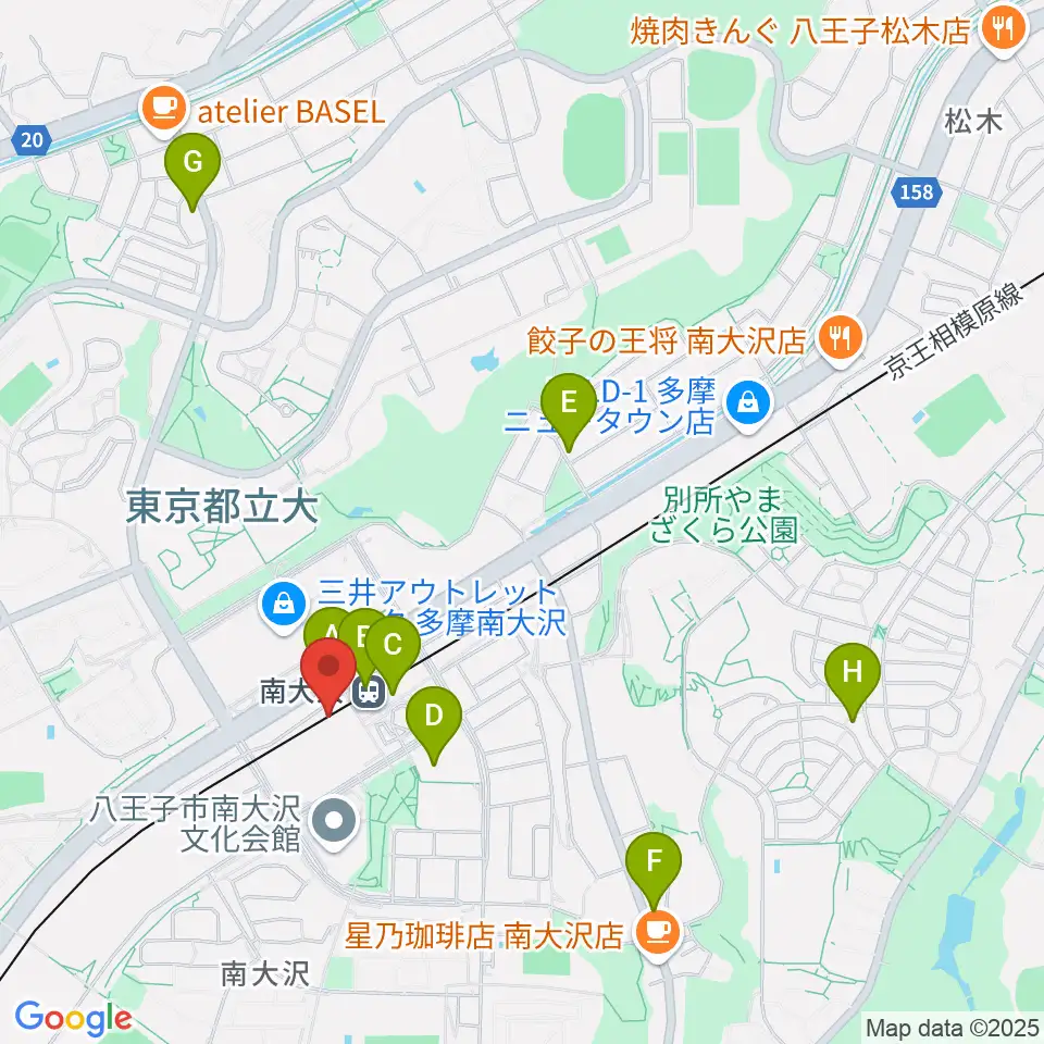 島村楽器 フレンテ南大沢店周辺のコンビニエンスストア一覧地図