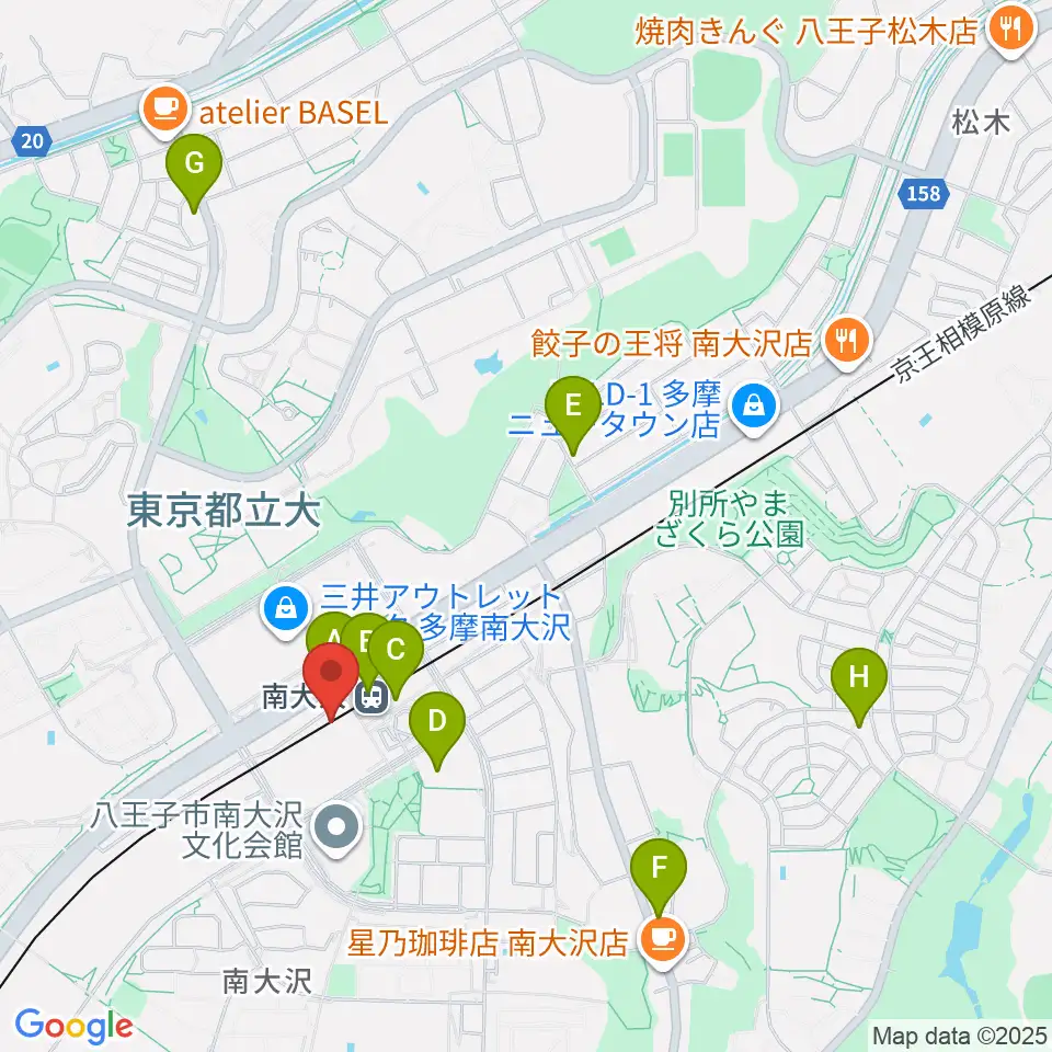 島村楽器 フレンテ南大沢店周辺のコンビニエンスストア一覧地図