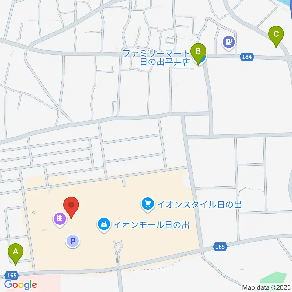 島村楽器 イオンモール日の出店周辺のコンビニエンスストア一覧地図