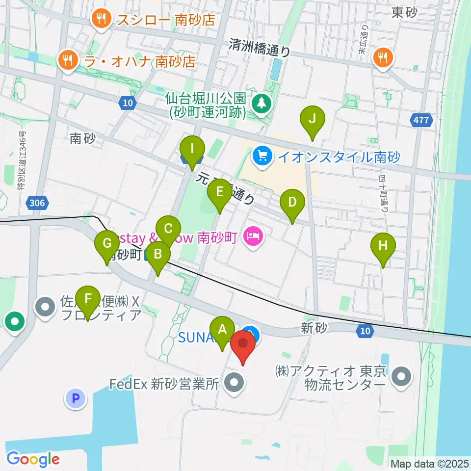 島村楽器 南砂町スナモ店周辺のコンビニエンスストア一覧地図
