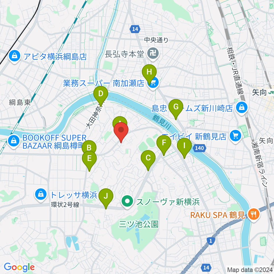 アオバ楽器 フレンド教室周辺のコンビニエンスストア一覧地図