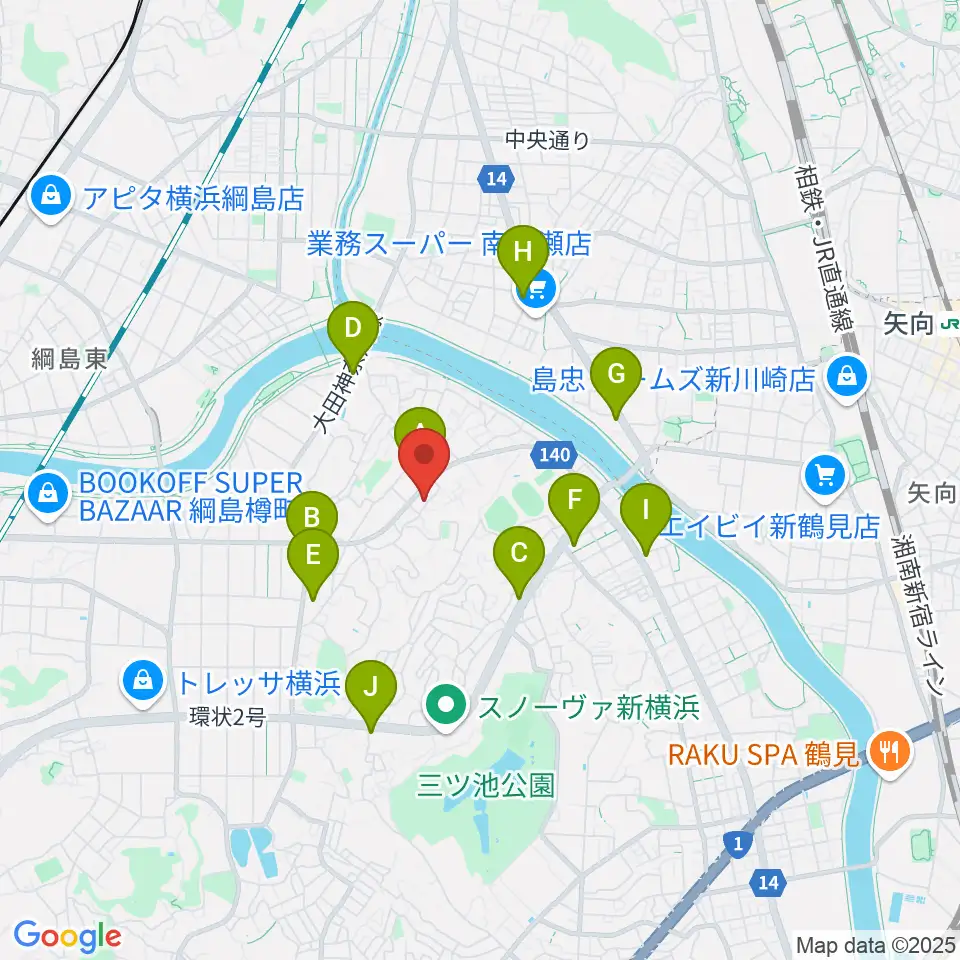 アオバ楽器 フレンド教室周辺のコンビニエンスストア一覧地図