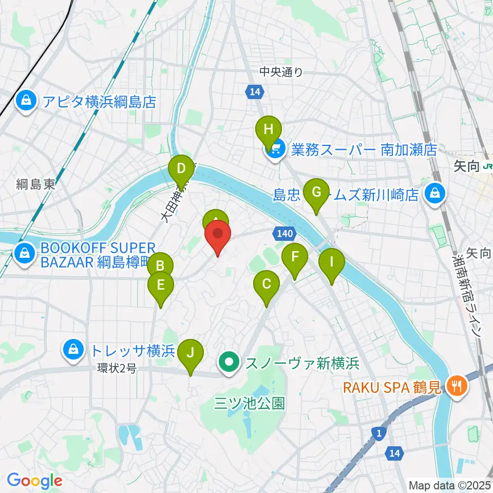 アオバ楽器 フレンド教室周辺のコンビニエンスストア一覧地図
