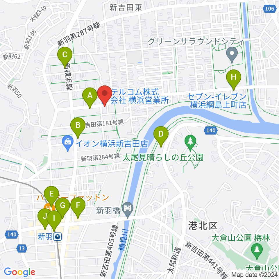 貝塚音楽教室周辺のコンビニエンスストア一覧地図