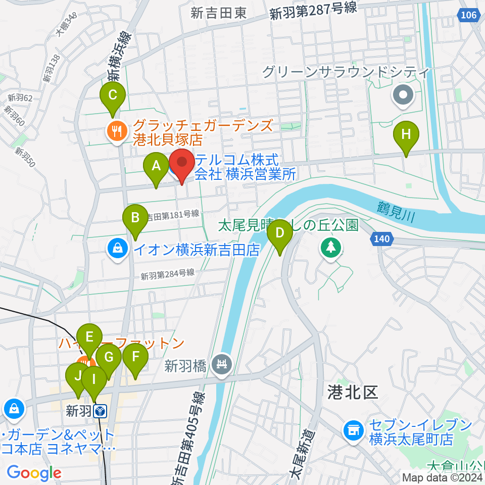 貝塚音楽教室周辺のコンビニエンスストア一覧地図