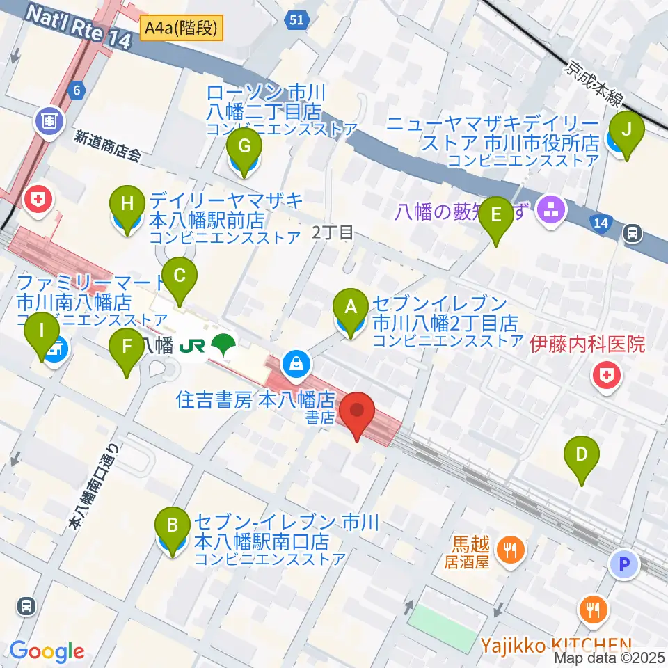 島村楽器 Wind & Repair周辺のコンビニエンスストア一覧地図