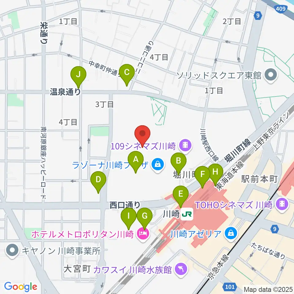 島村楽器 ラゾーナ川崎店周辺のコンビニエンスストア一覧地図