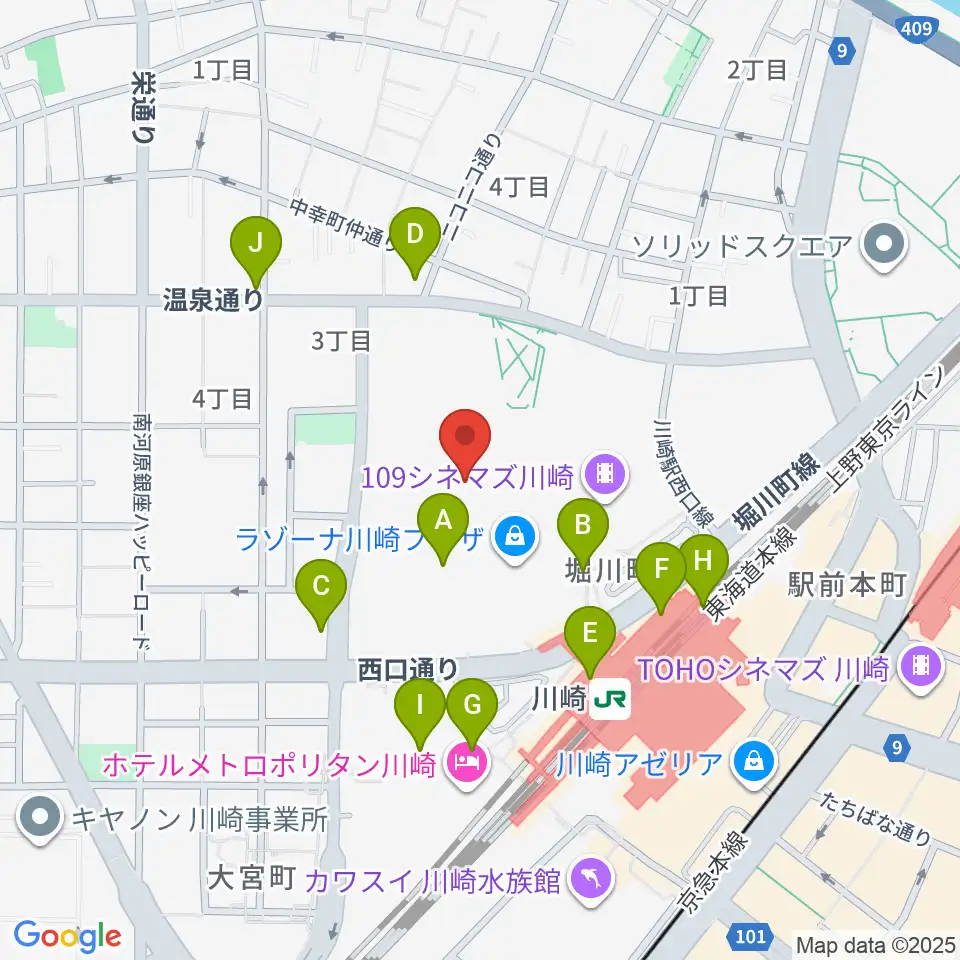 島村楽器 ラゾーナ川崎店周辺のコンビニエンスストア一覧地図