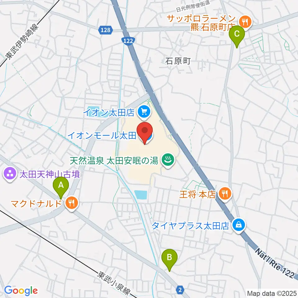 島村楽器 イオンモール太田店周辺のコンビニエンスストア一覧地図